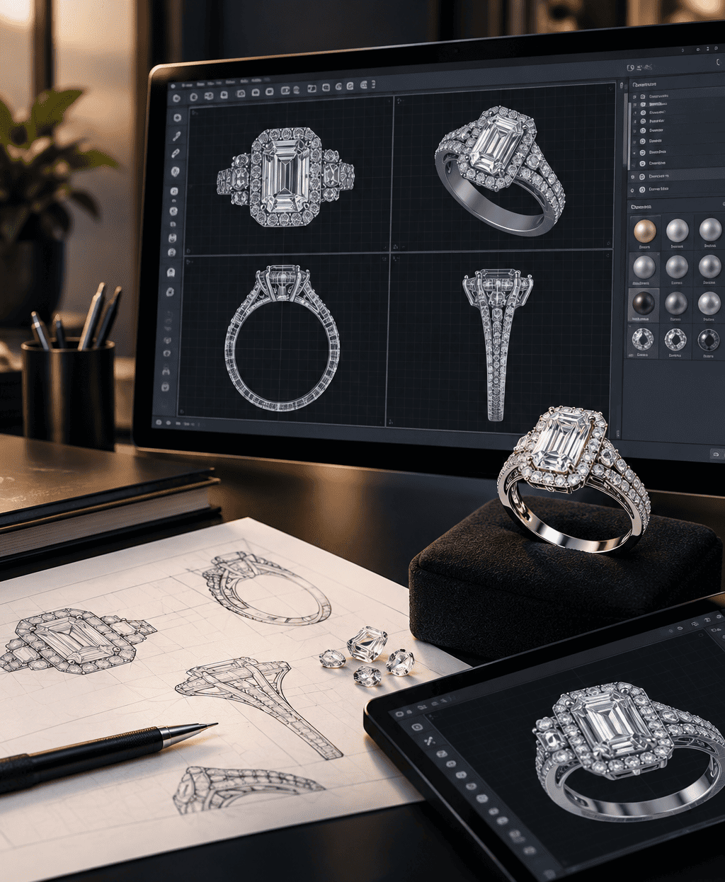 Detailed 3D CAD jewelry model development