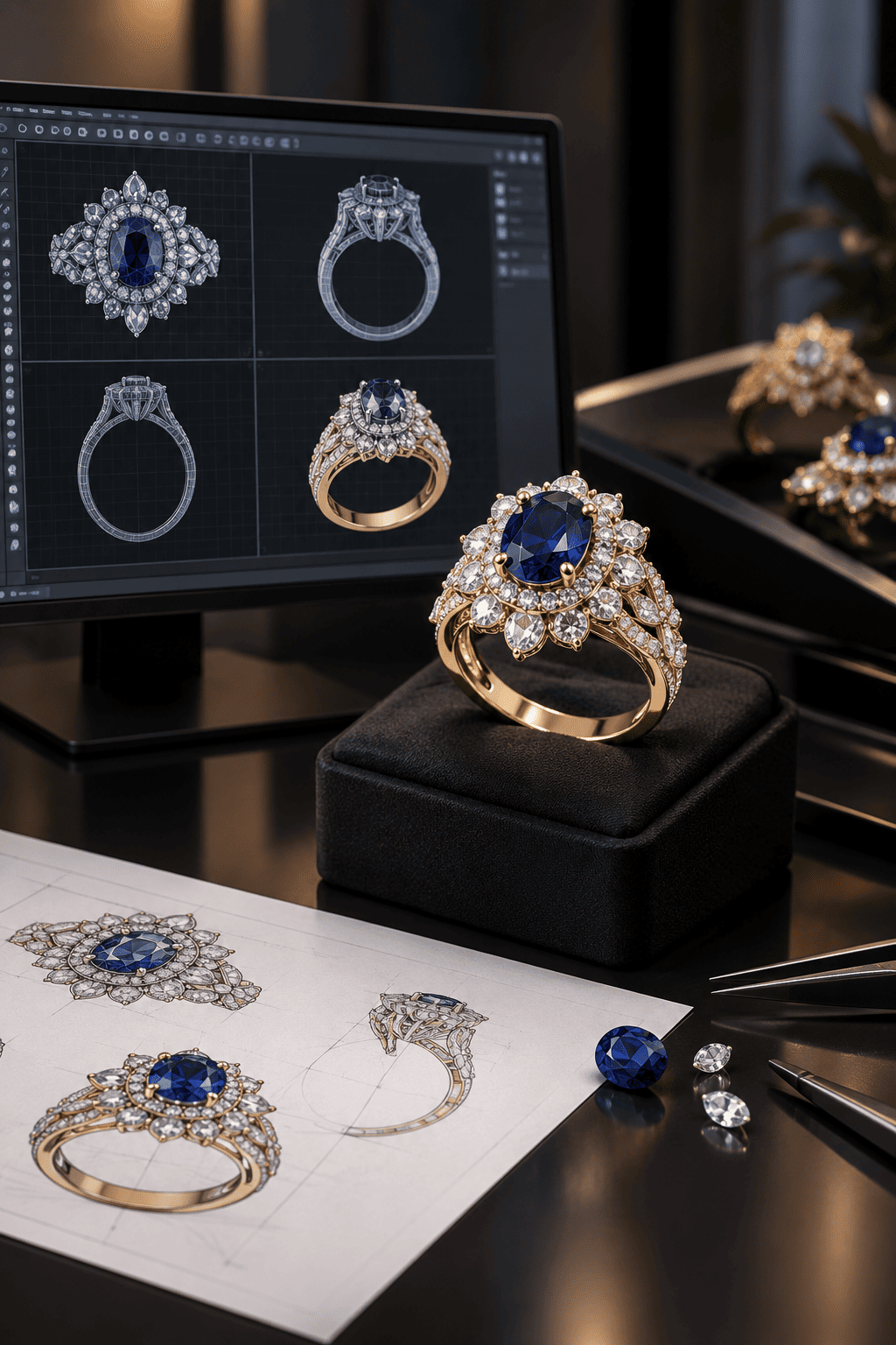 Professional 3D jewelry modeling service by Jewellery Sketch Hub