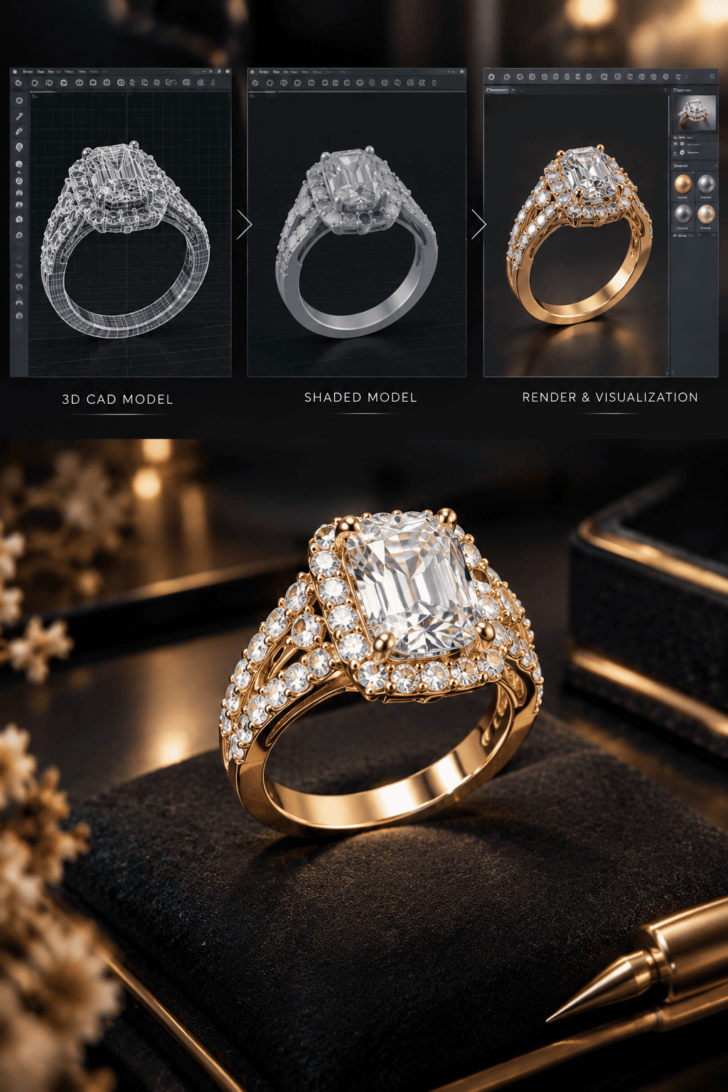 3D jewelry rendering and visualization
